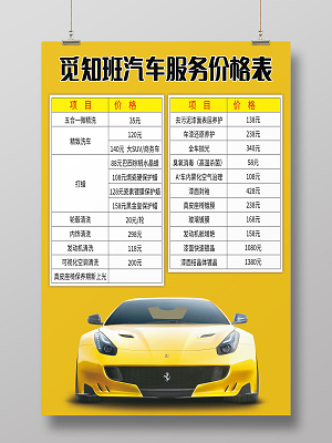 汽車美容服務(wù)價(jià)目表 模板、設(shè)計(jì)與服務(wù)項(xiàng)目全解析